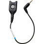GSM cable: Easy Disconnect to 2.5mm - 4 pole jack plug. To use headset with a Nokia GSM phone featuring a 2.5 mm - 4 pole